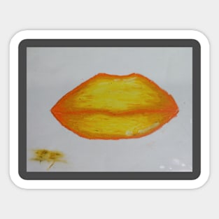 Yellow Lips Sticker